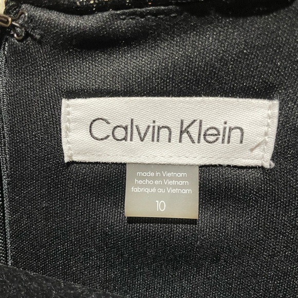 NWT Calvin Klein Sequins Cocktail Dress Bronze Black Size 10 - Picture 6 of 10